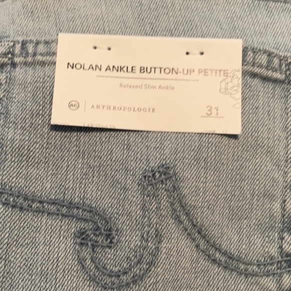 Anthropologie Nolan Ankle Exposed Button Fly Petite Jeans Coastal Cowgirl size31 - Picture 5 of 8